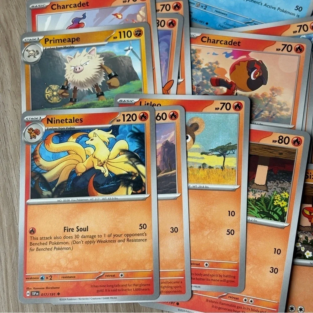 Pokemon Set of 50 Cards Lapras Wugtrio Charcadet Finizen Primeape Ninetales